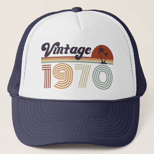 Casquette Retro 55e anniversaire, Vintage 1970 (Devant)