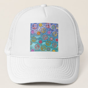 Casquette Retro 60s paisible Vagues d'océan Cadeaux