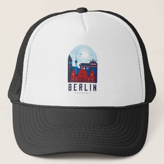 Casquette Retro Berlin Skyline Allemagne (Devant)