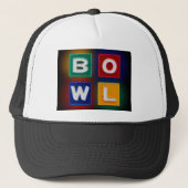 Casquette Retro, Bowling Alley, Neon B O W L signe, (Devant)