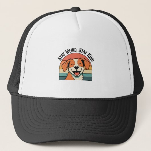 Casquette Retro Dog Positive Vibes Trucker Hat (Devant)