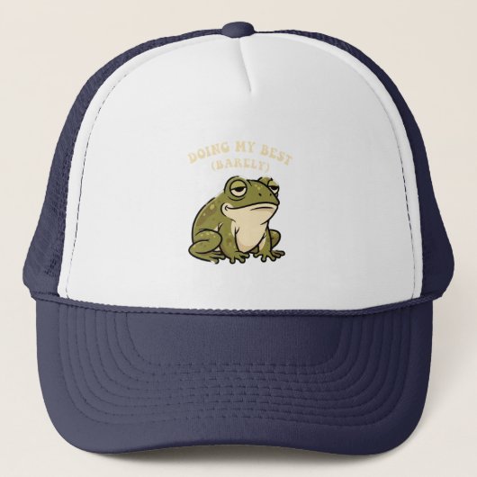 Casquette Retro Frog Barely Trying Trucker Hat (Devant)