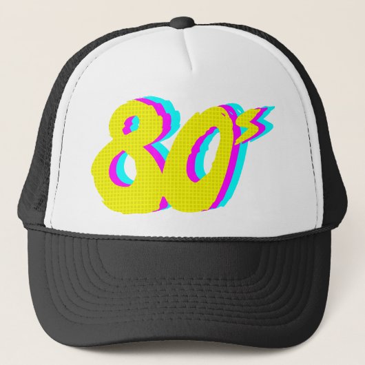 Casquette rétro graphique 80s au néon (Devant)