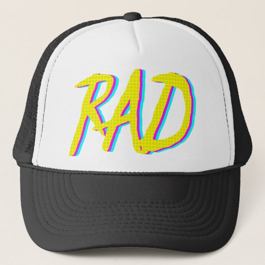 Casquette Rétro graphique au néon de rad (Devant)