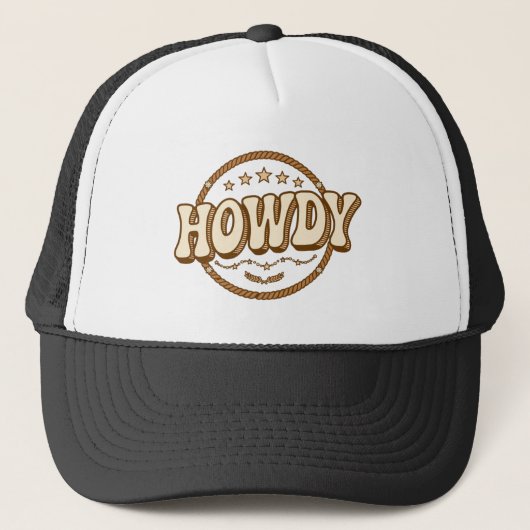 Casquette Retro Howdy Western Rope Hat (Devant)