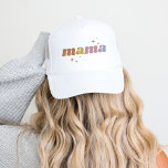Casquette Retro Mama<br><div class="desc">Vêtements imprimés personnalisés avec le graphique "mama" dans une police rétro mignonne et des couleurs arc-en-ciel boho. Utilisez les outils de conception pour modifier le texte ou ajouter vos propres photos pour créer un modèle de t-shirt personnalisé. Faites votre choix parmi une grande variété de t-shirts, de débardeurs et de...</div>