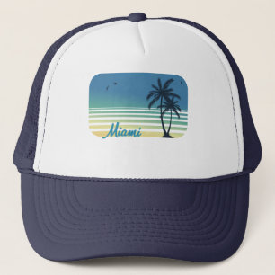 Casquette Retro Miami Beach Palm Tree fête Sunset Souvenir