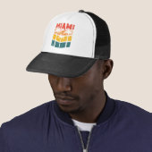 Casquette Retro Miami Florida Beach Souvenir Palm Tree 80s (En situation)