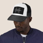 Casquette Retro Moderne Nom/s Monogramme modifiable Noir et  (En situation)