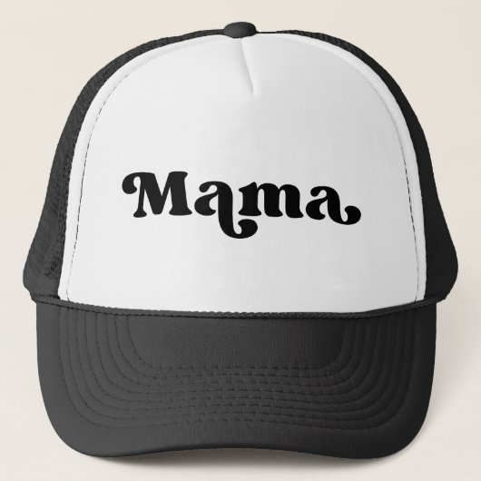 Casquette Rétro noir et blanc maman américaine Surnom maman (Devant)