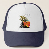 Casquette Retro Palm Trees Mountain Sunset (Devant)