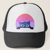 Casquette Retro Peeking Cute Cat (Devant)