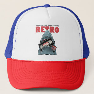 Casquette Retro Shark VHS Cassette Tape Drôle 80s Nostalgie