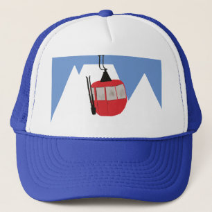 Casquette Retro Ski Ascenseur Ski Montagne des neiges Illust