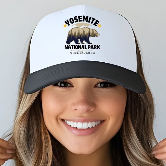 Casquette Retro Yosemite Bear Forest Trucker