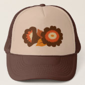 Casquette Rétros fleurs Brown (Devant)