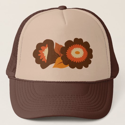 Casquette Rétros fleurs Brown (Devant)