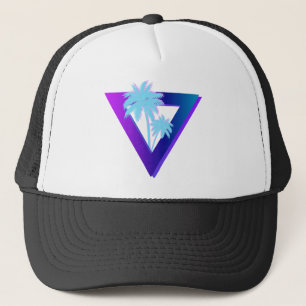 CASQUETTE RETROWAVE SYNTHWAVE PALMIERS TRIANGLE CHAPEAU