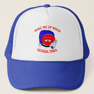 Casquette Réveillez-moi quand l'école termine émoji drôle