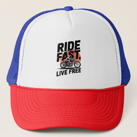 Casquette Ride Fast Live Bicyclist T-shirt (Devant)