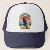 Casquette Ridin' With Biden Eating Ice-Cream Retro Sunset (Devant)