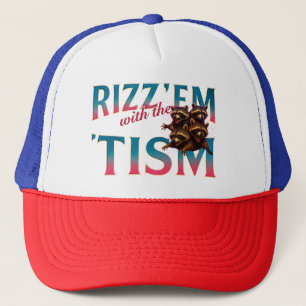 Casquette Rizz Em avec le Tism Meme Autisme Drôle Racoon