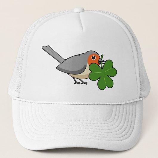 Casquette Robin mignon avec Shamrock en caricature (Devant)