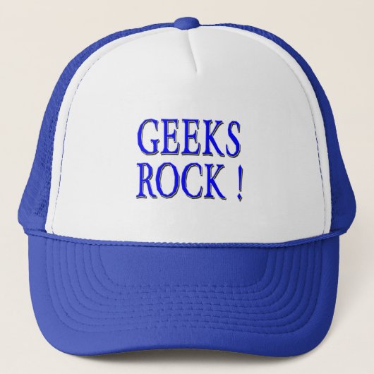 Casquette Roche de geeks !  Bleu (Devant)