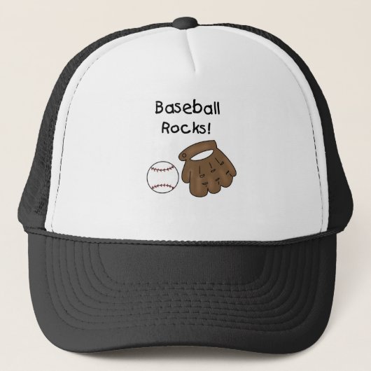 Casquette Roches de base-ball de gant et de boule (Devant)