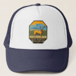 Casquette Rocky Mountain National Park Colorado Elk Vintage<br><div class="desc">Rocky Mountain vector artwork design. The park is known for the Trail Ridge Road and the Old Fall River Road,  drives that pass aspen trees and rivers.</div>