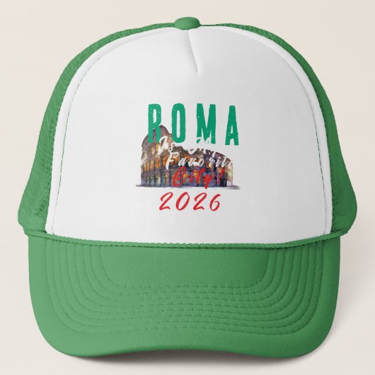 Casquette Roma est ma ville préférée (Devant)