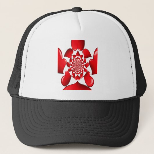 Casquette Romantique Red Hearts Art Motif Imprimer (Devant)