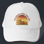 Casquette Rome Italie Voyage en famille Colisée Coucher de s<br><div class="desc">Customisez votre famille Rome Italie casquettes de voyage avec votre nom ou un autre groupe personnalisé pour vos vacances au Colisée et autres monuments emblématiques en Europe. Un casquette de coucher de soleil cool personnalisable pour un voyage international.</div>