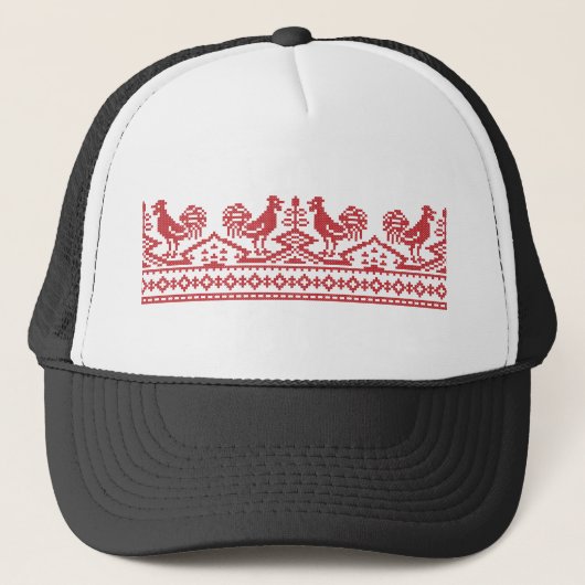 Casquette Rooster cross-stitch (Devant)