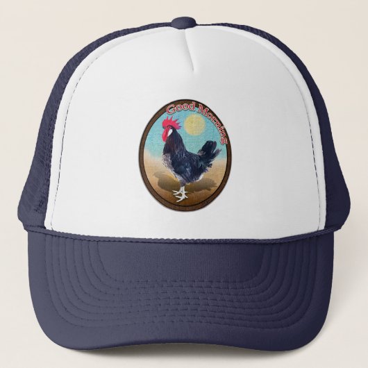 Casquette Rooster de Minorque Bonjour Vintage Oval (Devant)