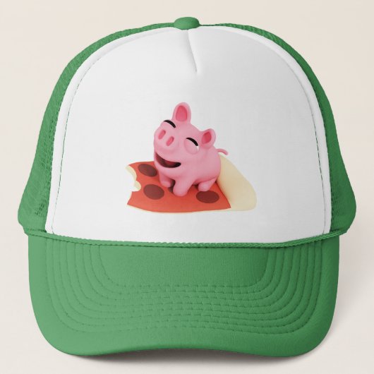 Casquette Rosa the Pig Love Pizza (Devant)