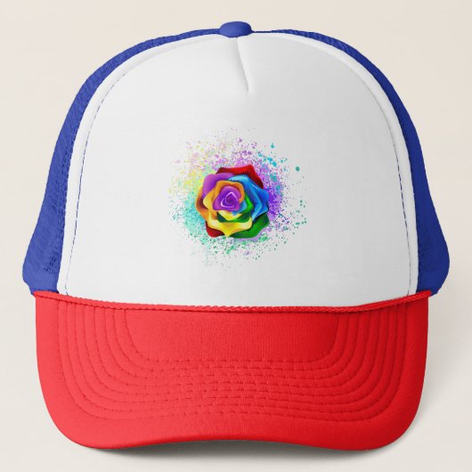 Casquette Rose arc-en-ciel coloré (Devant)
