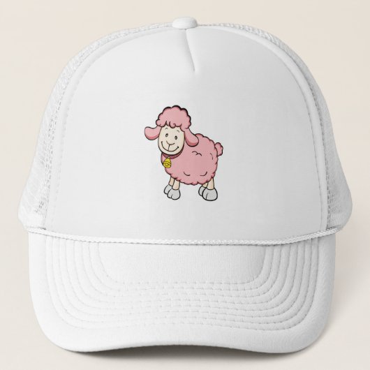 Casquette rose de moutons (Devant)