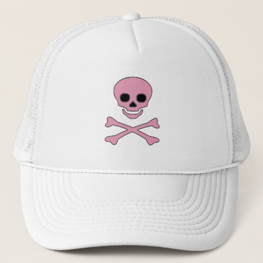 Casquette rose de pirate de jolly roger (Devant)