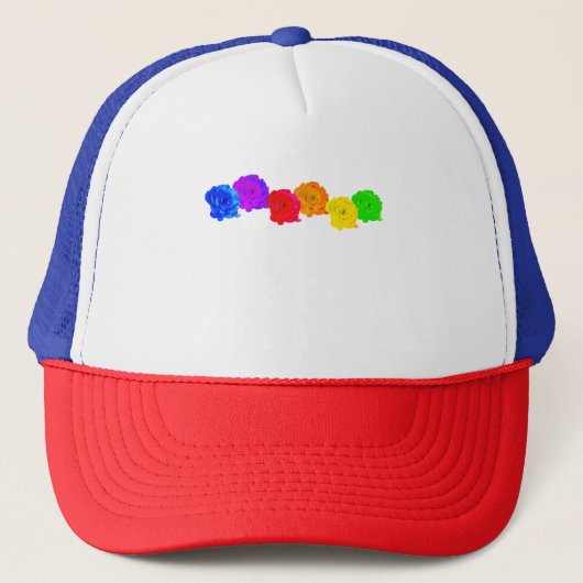 Casquette Roses arc-en-ciel (Devant)