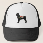 Casquette Rottweiler Chien race Boho Floral Silhouette (Devant)