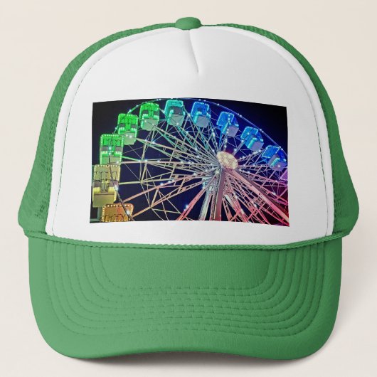 Casquette Roue Ferris jaune, vert et bleu (Devant)