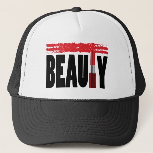 Casquette Rouge à lèvres de typographie de beauté (Devant)