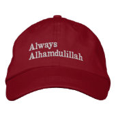 Casquette Rouge "Always Alhamdulillah" (Devant)