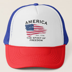 Casquette Rouge Blanc Bleu Rayures Étoiles Drapeau Américain