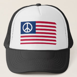 Casquette Rouge Blanc et Paix Patriotique Drapeau