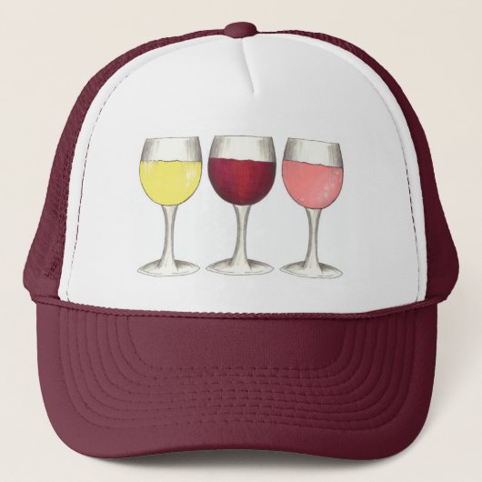 Casquette Rouge Blanc Rosé Verres Vignoble Vignoble Lover Vi (Devant)