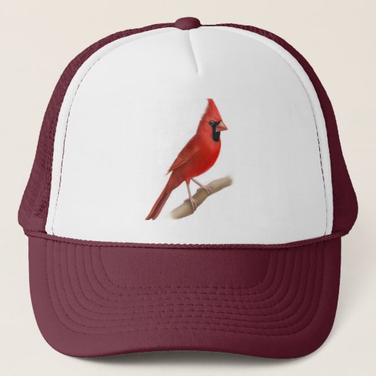 Casquette rouge cardinal masculin de maille (Devant)