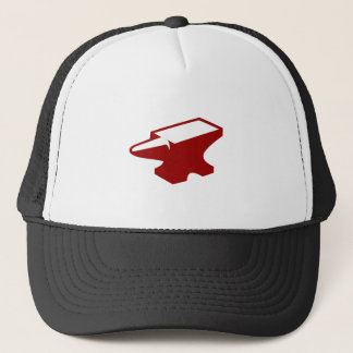 Casquette rouge de camionneur d'enclume de