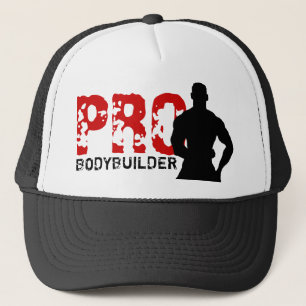 Casquette rouge et noir de pro culturiste